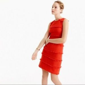 J.Crew Red fitted lined knit dress , size 8